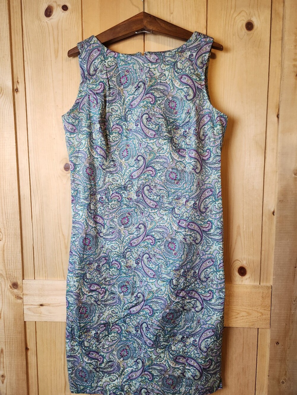 Talbots Paisley Print Cotton Blend Sleeveless Shift Dress